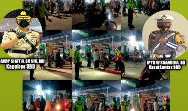 Antisipasi-Penularan-Covid-19-Saat-Sholat-Teraweh,-Personel-Polres-SBD-Rutin-Himbau-Prokes