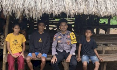 Cuaca-Tidak-Menentu,-Bripda-Thomas-Rama-Terapkan-Pola-Hidup-Sehat-Di-Desa-Binaanya