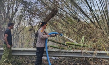 Kapolres-SBD-Terjun-Langsung-Dalam-Pemadaman-Kebakaran-Hutan-Lindung