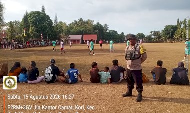 Polsek-Kodi-Utara-Amankan-Turnamen-Camat-Kodi-Utara-Cup-2026,-Pertandingan-Berlangsung-Aman-dan-Lancar