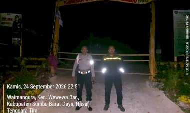 Patroli-Malam-Polsek-Wewewa-Barat,-Polri-Hadir-Jaga-Kamtibmas-di-Tengah-Masyarakat
