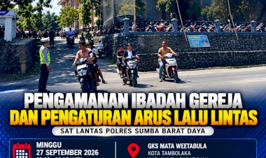 Sat-Lantas-Polres-Sumba-Barat-Daya-Amankan-Ibadah-Minggu-dan-Atur-Arus-Lalu-Lintas-di-GKS-Mata-Weetabula