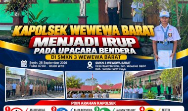 Kapolsek-Wewewa-Barat-Jadi-Irup-Upacara-Bendera-di-SMKN-3-Wewewa-Barat,-Sampaikan-Pesan-tentang-Masa-Depan-Generasi-Muda