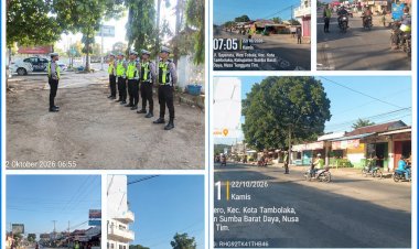 Satlantas-Polres-Sumba-Barat-Daya-Gelar-Strong-Point-Pagi,-Wujudkan-Lalu-Lintas-Aman-dan-Lancar