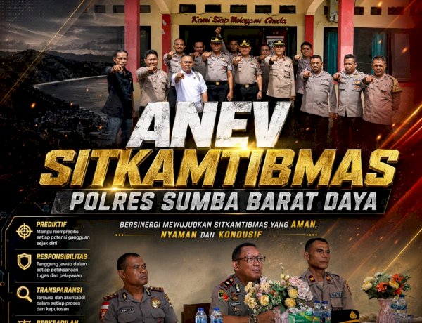 POLRES SUMBA BARAT DAYA GELAR ANEV SITKAMTIBMAS DI POLSEK WEWEWA SELATAN