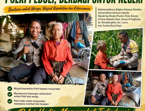 BHABINKAMTIBMAS POLRES SUMBA BARAT DAYA SALURKAN BANTUAN KEPADA WARGA LANJUT USIA