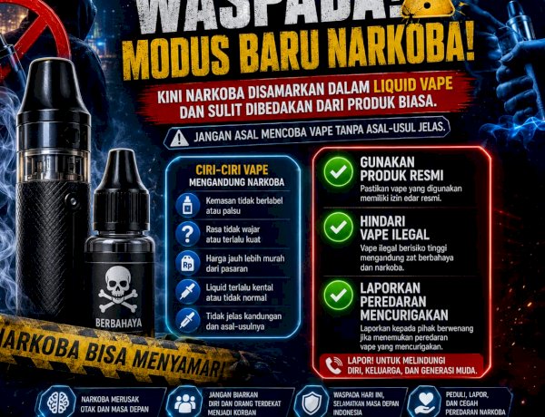 POLRES SUMBA BARAT DAYA IMBAU MASYARAKAT WASPADA MODUS BARU PEREDARAN NARKOBA MELALUI LIQUID VAPE