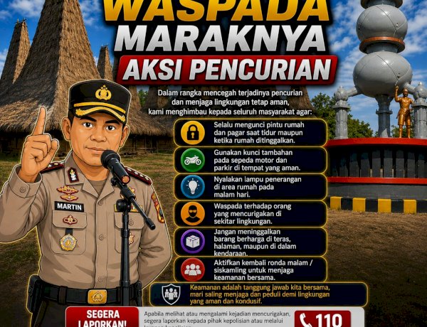 POLRES SUMBA BARAT DAYA IMBAU MASYARAKAT WASPADA TERHADAP AKSI PENCURIAN
