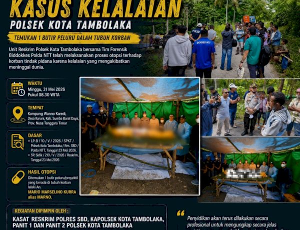 POLSEK KOTA TAMBOLAKA LAKUKAN OT0PSI KORBAN KASUS KELALAIAN YANG MENGAKIBATKAN KEMATIAN