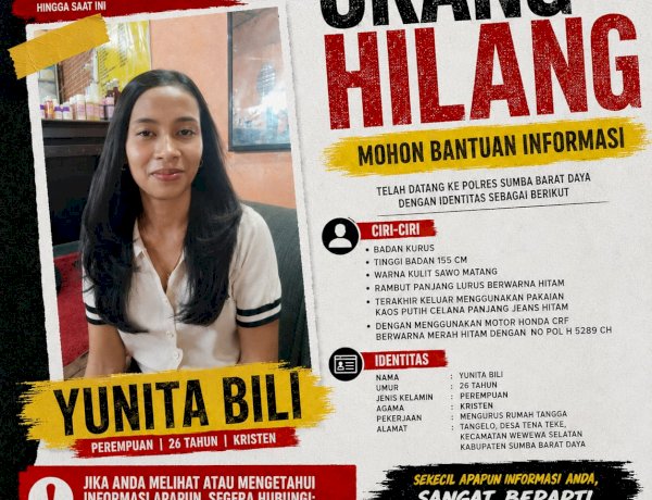 POLRES SUMBA BARAT DAYA MOHON BANTUAN MASYARAKAT MENCARI ORANG HILANG