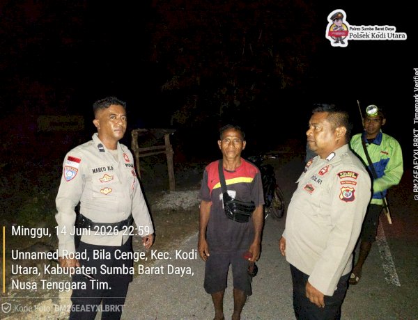 Polsek Kodi Utara Gelar Patroli Dialogis Antisipasi Curas dan Pencurian Ternak di Desa Billacenge