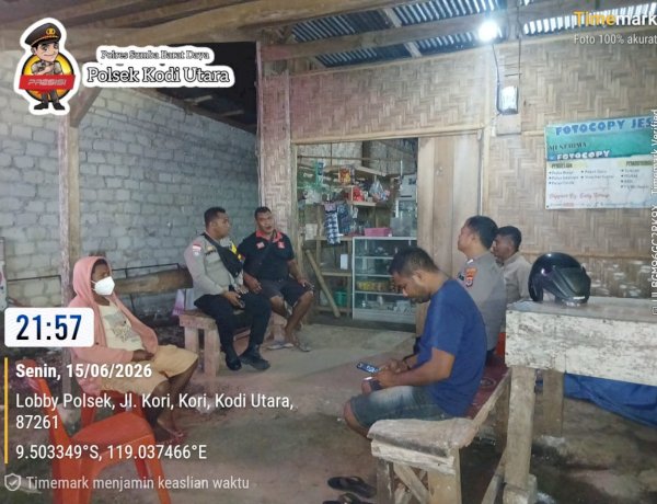 Patroli Malam Polsek Kodi Utara Perkuat Keamanan, Warga Diajak Tolak Miras dan Judi
