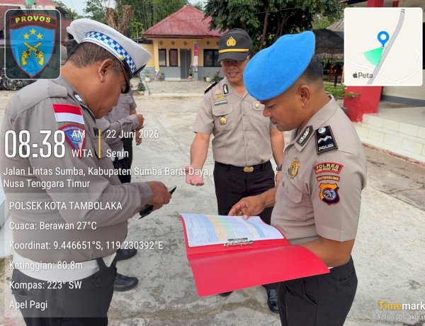 Propam Polsek Kota Tambolaka Gelar Gaktiblin, Perkuat Disiplin dan Profesionalisme Personel