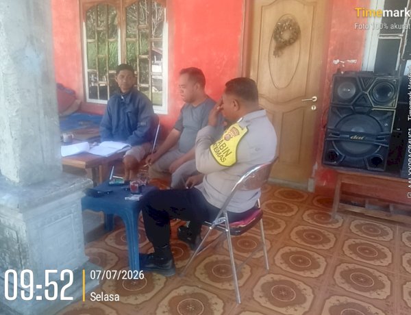 Bhabinkamtibmas Pospol Palla Sambangi Warga Desa Bondoponda, Sampaikan Pesan Kamtibmas dan Pencegahan Karhutla