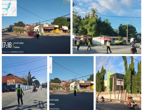 Satlantas Polres Sumba Barat Daya Gelar Strong Point Pagi, Wujudkan Kamseltibcar Lantas di Kota Tambolaka