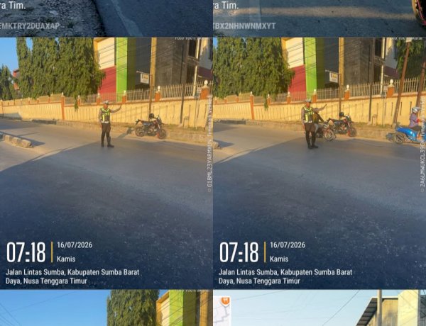 Satlantas Polres Sumba Barat Daya Gelar Strong Point Pagi, Wujudkan Kelancaran Arus Lalu Lintas di Kota Tambolaka