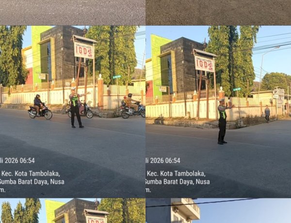 Satlantas Polres Sumba Barat Daya Laksanakan Strong Point Pagi, Berikan Pelayanan dan Edukasi Tertib Berlalu Lintas