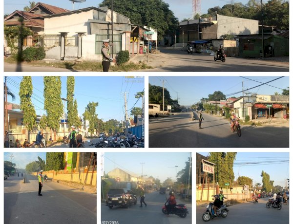 Satlantas Polres Sumba Barat Daya Gelar Strong Point Pagi, Wujudkan Kamseltibcar Lantas di Kota Tambolaka