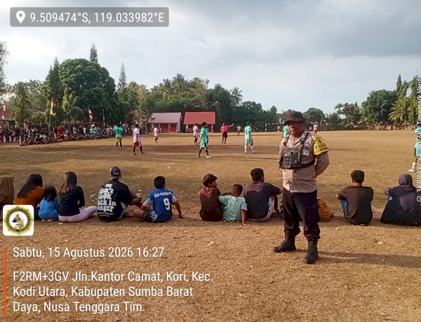 Polsek Kodi Utara Amankan Turnamen Camat Kodi Utara Cup 2026, Pertandingan Berlangsung Aman dan Lancar