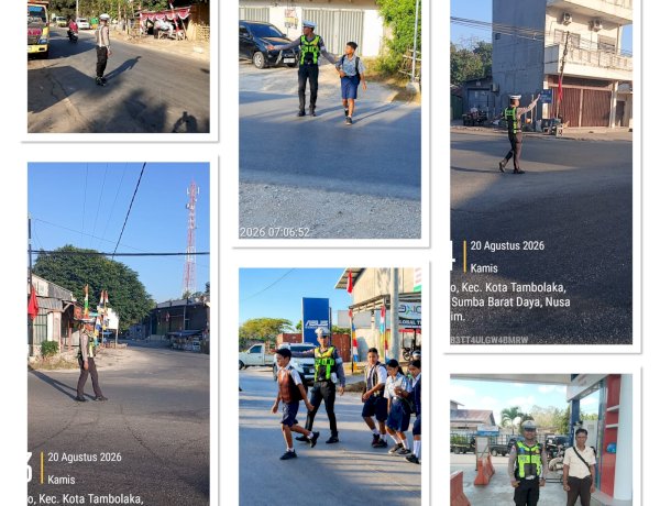 Satlantas Polres Sumba Barat Daya Gelar Strong Point Pagi, Pastikan Arus Lalu Lintas Lancar