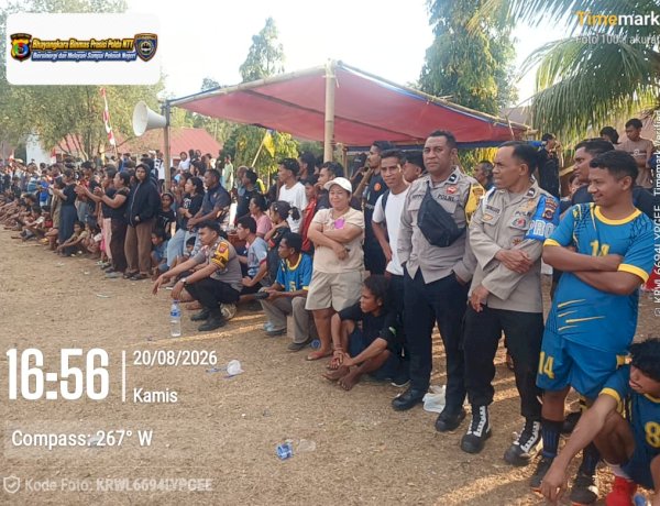 Polsek Kodi Utara Amankan Turnamen Camat Kodi Utara Cup 2026, Imbau Penonton Jaga Kamtibmas