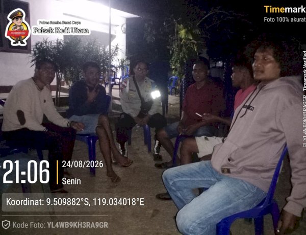 Cegah Kriminalitas dan Gangguan Kamtibmas, Polsek Kodi Utara Gelar Patroli Cipkon