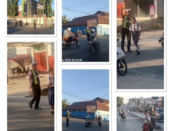 Satlantas Polres SBD Gelar Strongpoin Pagi, Pastikan Arus Lalu Lintas di Kota Tambolaka Lancar