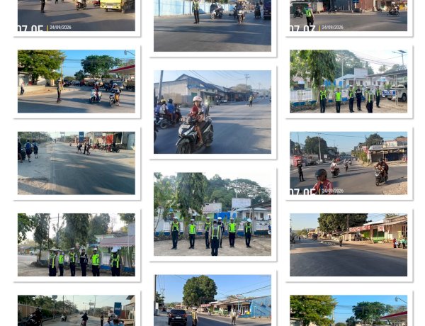 SATLANTAS POLRES SUMBA BARAT DAYA GELAR STRONG POINT PAGI, WUJUDKAN KAMSELTIBCAR LANTAS