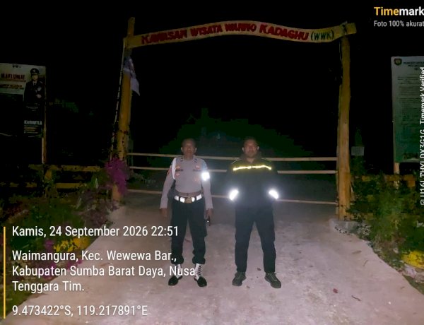 Patroli Malam Polsek Wewewa Barat, Polri Hadir Jaga Kamtibmas di Tengah Masyarakat