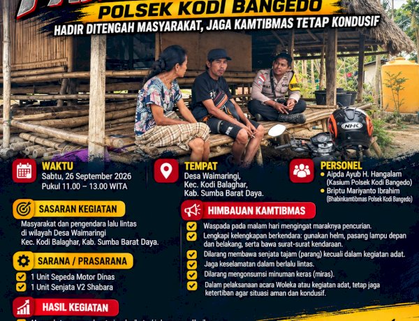 Polsek Kodi Bangedo Gelar Patroli Presisi Cipkon, Imbau Warga Tertib Berlalu Lintas