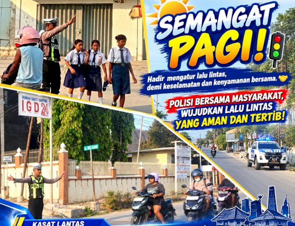SATLANTAS POLRES SUMBA BARAT DAYA GELAR STRONG POINT PAGI, PASTIKAN KELANCARAN ARUS LALU LINTAS DI TAMBOLAKA