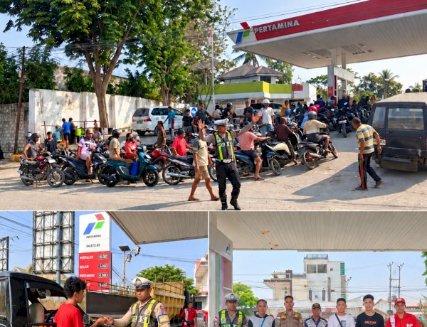 POLRES SUMBA BARAT DAYA BERSAMA TIM GABUNGAN LAKSANAKAN PENGAWASAN DAN PENERTIBAN PENGISIAN BBM DI SPBU RADAMATA