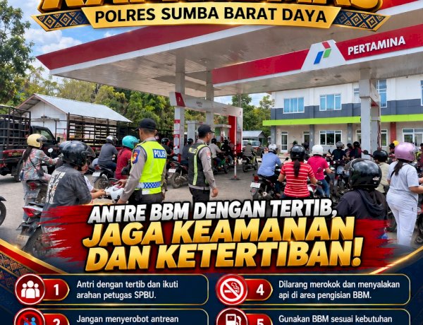 Polres Sumba Barat Daya Imbau Masyarakat Antre BBM dengan Tertib, Jaga Keamanan dan Ketertiban
