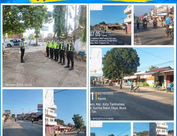 Satlantas Polres Sumba Barat Daya Gelar Strong Point Pagi, Wujudkan Lalu Lintas Aman dan Lancar