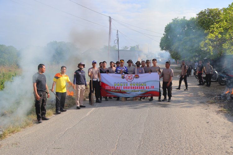 Peduli Lingkungan, Polres SBD Gencarkan Bakti Sosial di Pasar Ombakomi