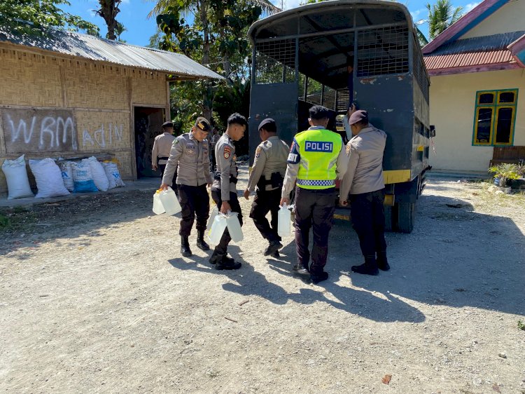 Sebanyak 588 Liter Minuman Keras (Miras) Berhasilkan Di Amankan Oleh Gabungan Personel Polres SBD  Dalam 5 Hari Ops Pekat Turangga 2024