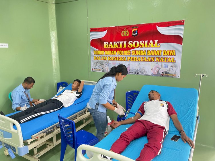 Polres Sumba Barat Daya Warnai Natal Bersama Dengan Gelar Donor Darah