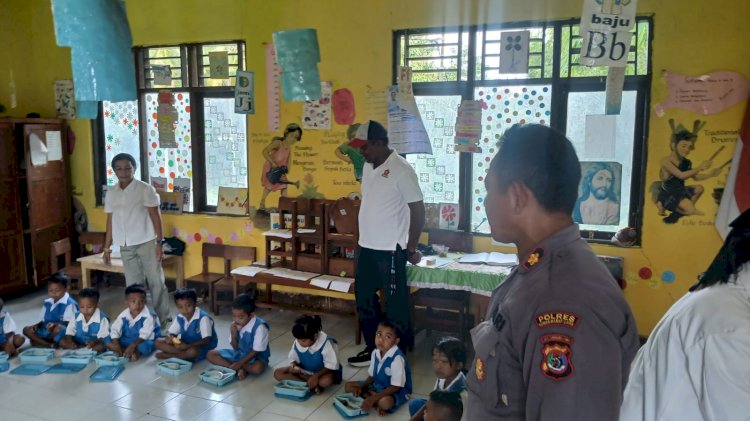 Launching Makan Geratis di Tingkat TK s/d SMA, Polres Sumba Barat Daya Dukung Penuh Program Pemerintah