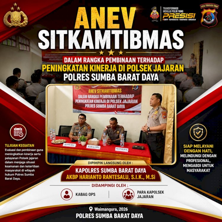 KAPOLRES SUMBA BARAT DAYA PIMPIN LANGSUNG ANEV SITKAMTIBMAS DALAM RANGKA PENINGKATAN KINERJA POLSEK JAJARAN
