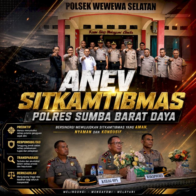 POLRES SUMBA BARAT DAYA GELAR ANEV SITKAMTIBMAS DI POLSEK WEWEWA SELATAN
