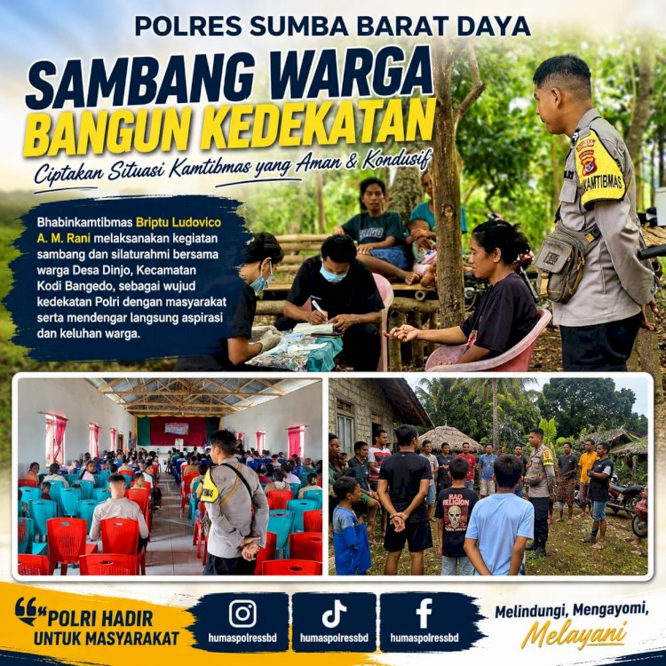 BHABINKAMTIBMAS POLRES SUMBA BARAT DAYA LAKSANAKAN GIAT SAMBANG WARGA DI DESA DINJO