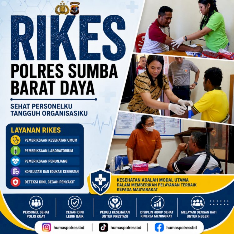 POLRES SUMBA BARAT DAYA GELAR PEMERIKSAAN KESEHATAN BERKALA BAGI PERSONEL