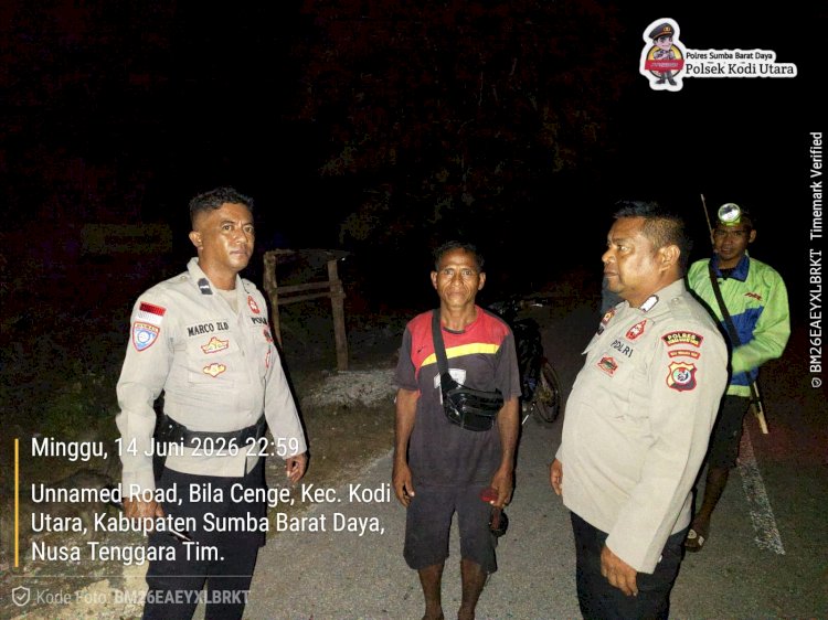 Polsek Kodi Utara Gelar Patroli Dialogis Antisipasi Curas dan Pencurian Ternak di Desa Billacenge