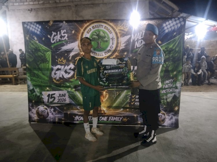 Polsek Wewewa Timur Amankan Penutupan Turnamen Futsal GKS Jemaat Maliti Ndari Cup I, Berlangsung Aman dan Kondusif