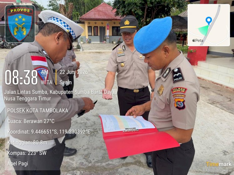 Propam Polsek Kota Tambolaka Gelar Gaktiblin, Perkuat Disiplin dan Profesionalisme Personel
