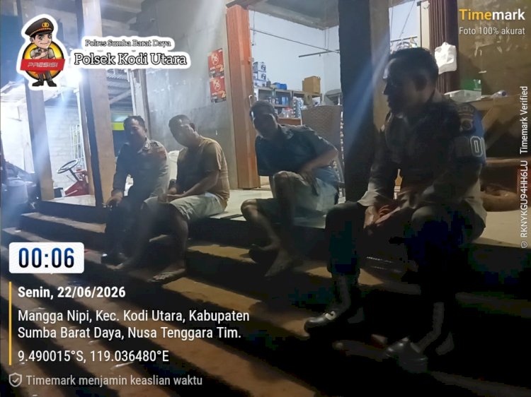 Polsek Kodi Utara Intensifkan Patroli Cipkon, Ajak Masyarakat Bersama Jaga Kamtibmas