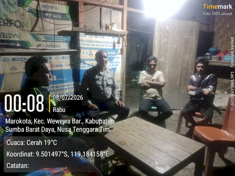Patroli Cipkon Polsek Wewewa Barat Intensifkan Pengawasan di Titik Rawan dan Objek Vital