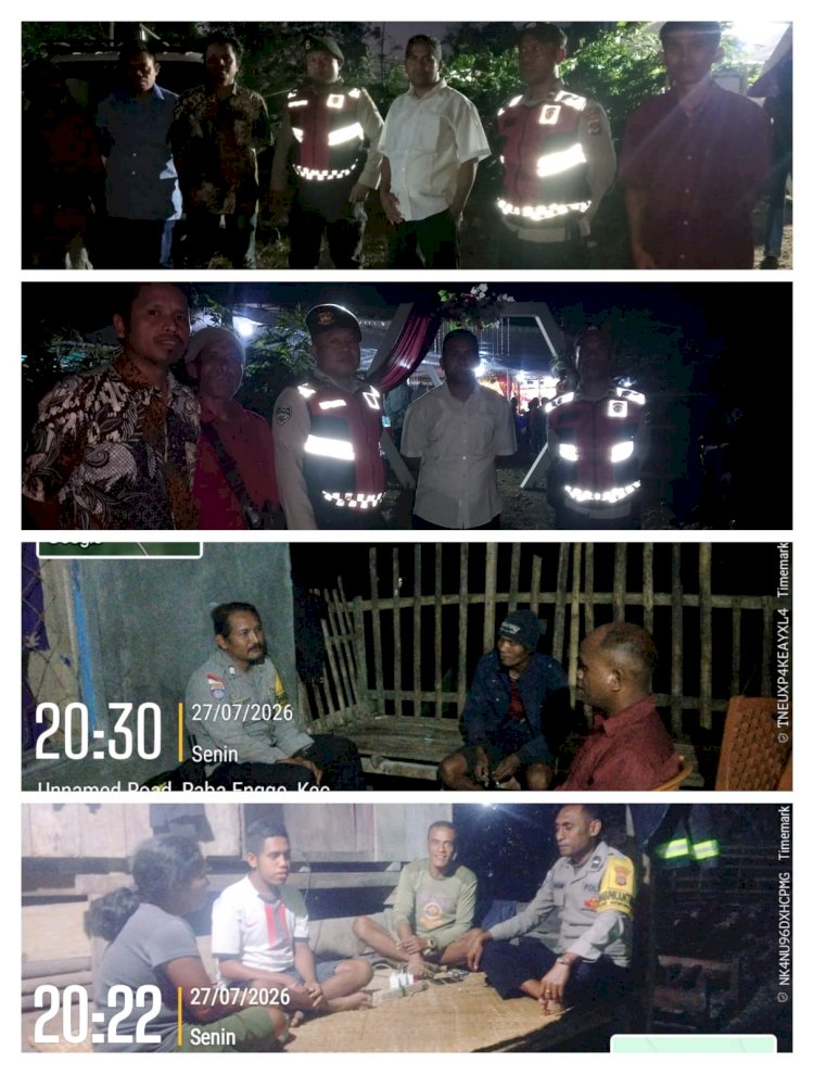 Patroli Malam Polsek Wewewa Barat Jaga Kondusivitas Wilayah, Situasi Kamtibmas Tetap Aman