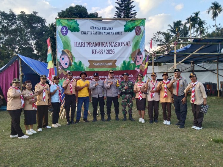 Kapolsek Wewewa Timur Monitor Pembukaan Perkemahan Pramuka Ranting Wewewa Timur