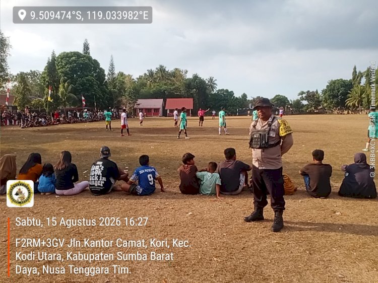 Polsek Kodi Utara Amankan Turnamen Camat Kodi Utara Cup 2026, Pertandingan Berlangsung Aman dan Lancar